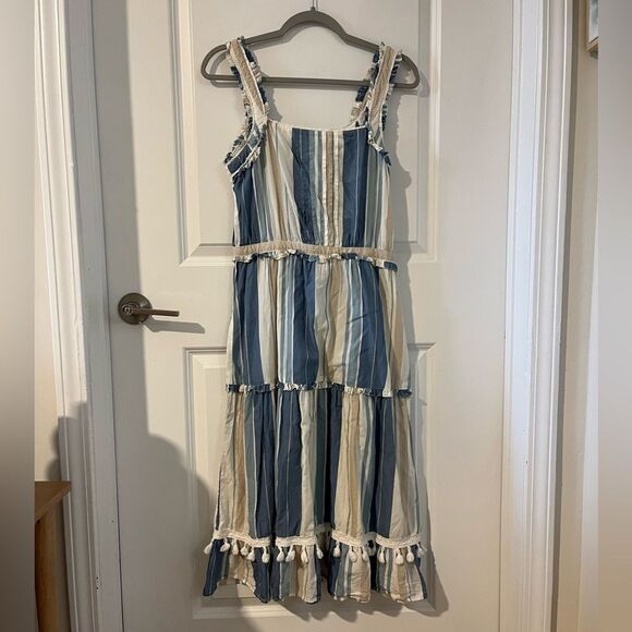 Cleobella Dresses & Skirts - Cleobella Striped Midi Tassel Dress- Medium